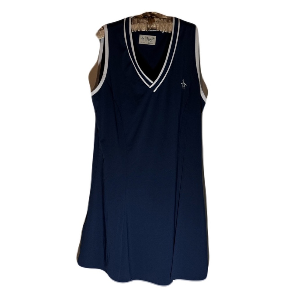 Sporty Performance Navy V-Neck Pickleball/Tennis Dress